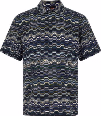 Blue Cotton Polo Shirt