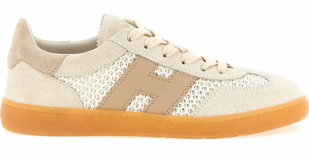 Hogan Beige Cotton Low Top Sneakers