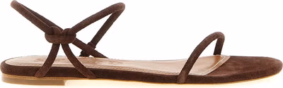 Brown Cowhide Flat Sandals