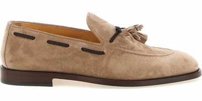 Brown Calfskin Slip-On Loafers