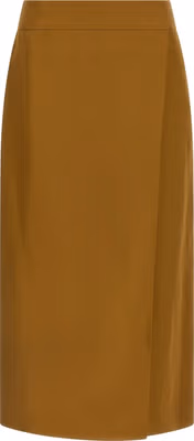 Brown Viscose Midi Skirt