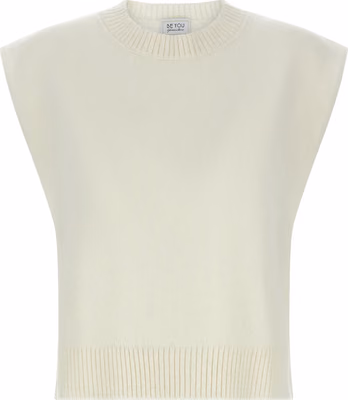 White Cashmere Sleeveless Jacket