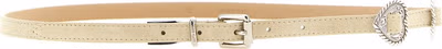 Beige Calfskin Thin Belt