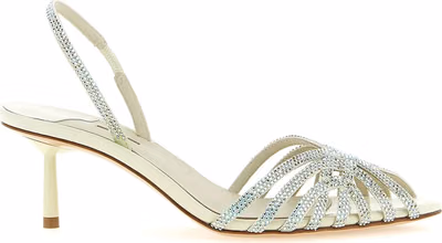 Bicolor Goatskin Stiletto Heel Sandals
