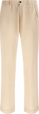 Beige Cotton Casual Pants