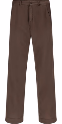 Brown Cotton Casual Pants