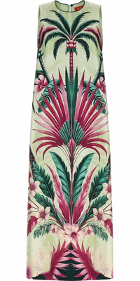 Multicolor Silk Long Dress