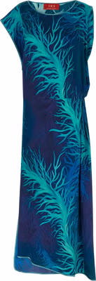 Blue Viscose Long Dress