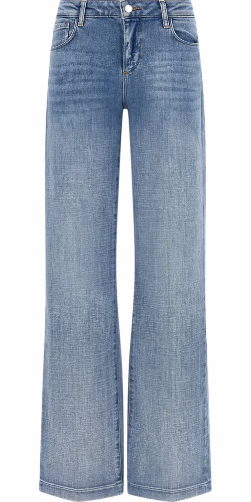 L'Agence Blue Cotton Straight-Leg Jeans