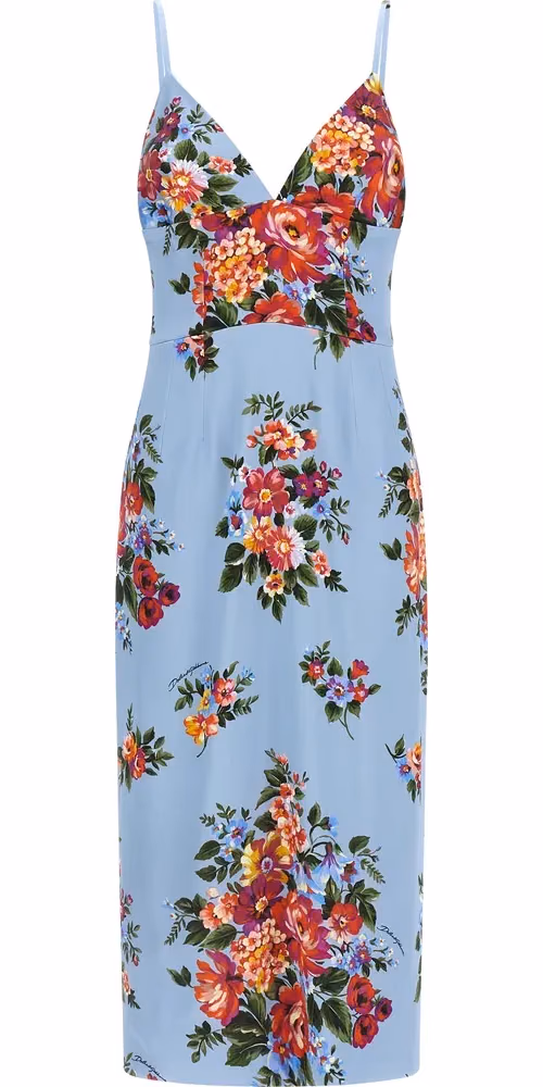 Dolce & Gabbana Blue Viscose Midi Dress