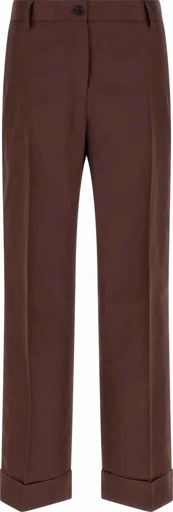 Alberto Biani Brown Viscose Casual Pants