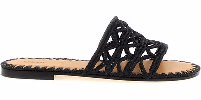 Black Viscose Slides