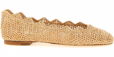 Beige Viscose Ballet Flats
