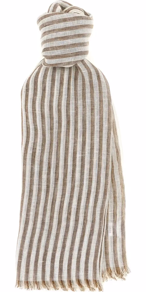 Brunello Cucinelli Brown Linen Scarf