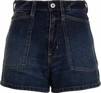 Blue Cotton Bermuda Shorts