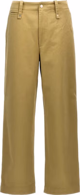 Beige Cotton Casual Pants
