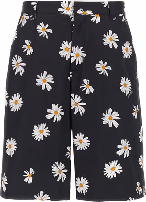 Black Cotton Bermuda Shorts