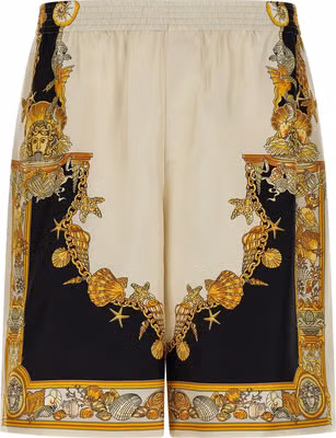 Multicolor Silk Bermuda Shorts