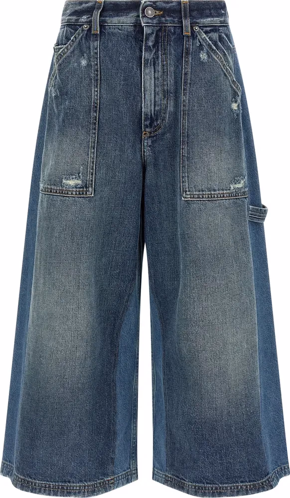 Dolce & Gabbana Blue Cotton Bermuda Shorts