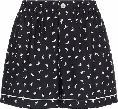 Bicolor Silk Bermuda Shorts