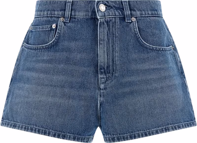 Blue Cotton Bermuda Shorts