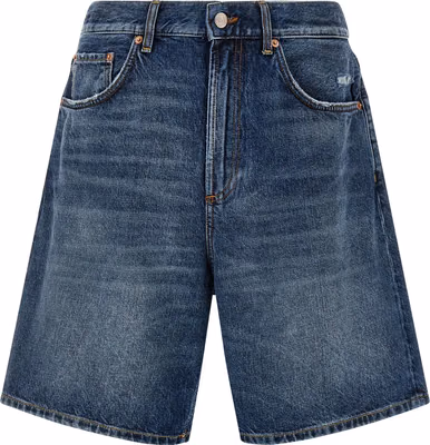 Blue Cotton Bermuda Shorts