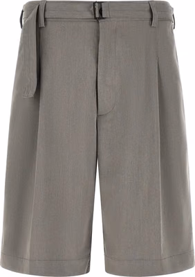 Gray Polyester Bermuda Shorts