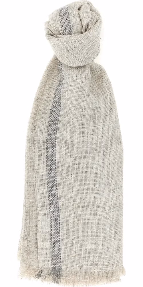 Brunello Cucinelli Gray Linen Scarf