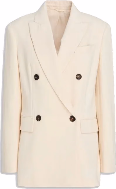 Brunello Cucinelli White Cotton Blazer