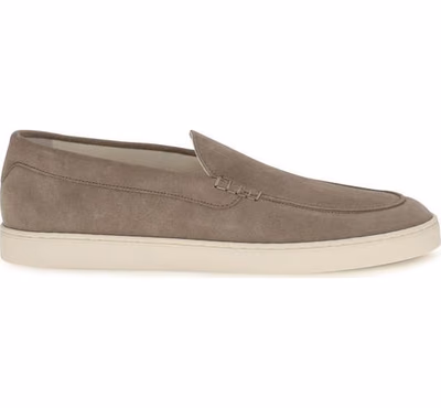 Gray Calf Leather Bos Taurus Slip-On Loafers