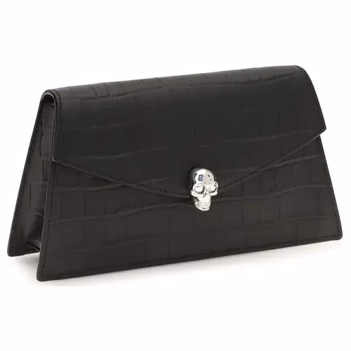 Alexander McQueen Black Calf Leather Bos Taurus Shoulder Bag