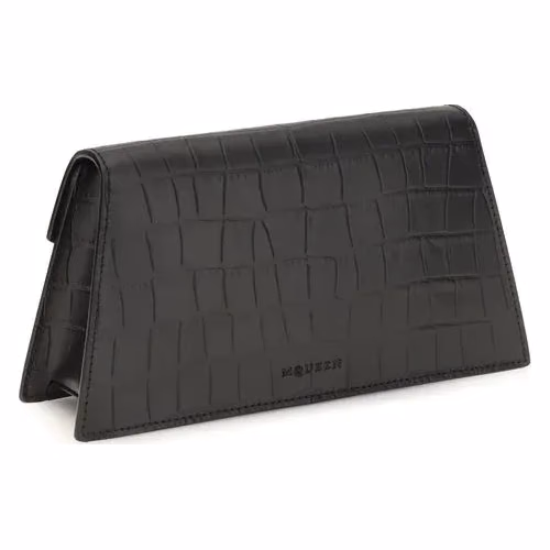 Alexander McQueen Black Calf Leather Bos Taurus Shoulder Bag