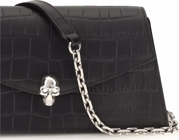 Alexander McQueen Black Calf Leather Bos Taurus Shoulder Bag