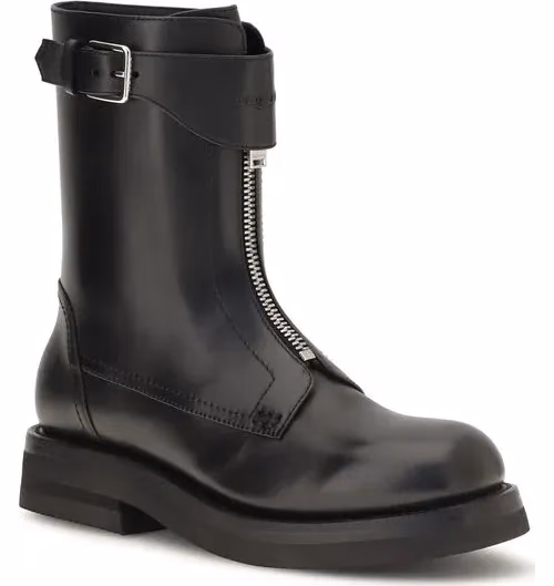 Alexander McQueen Black Calf Leather Bos Taurus Lace-Up Boots