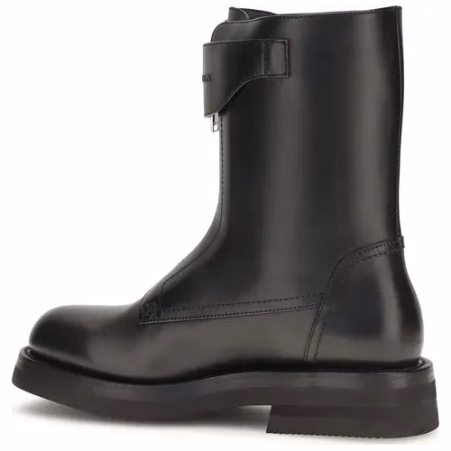 Alexander McQueen Black Calf Leather Bos Taurus Lace-Up Boots
