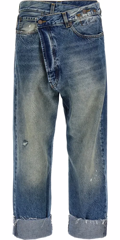 R13 Blue Cotton Straight-Leg Jeans