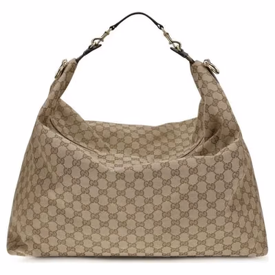 Beige Fabric Shoulder Bag