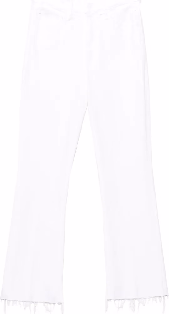 Mother Denim White Cotton Flared Jeans