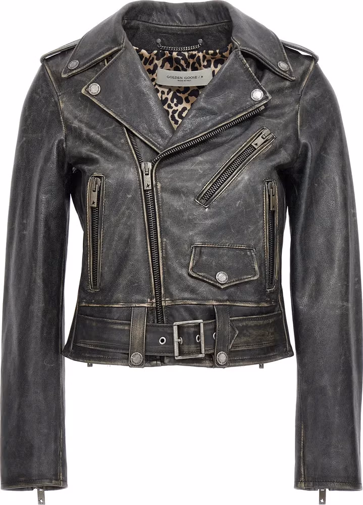 Golden Goose Black Cowhide Leather Jacket