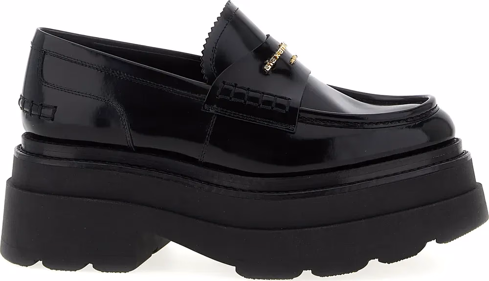Alexander Wang Black Cowhide Platform Loafers
