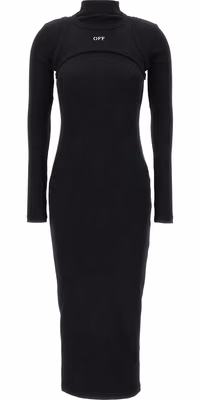 Black Cotton Midi Dress