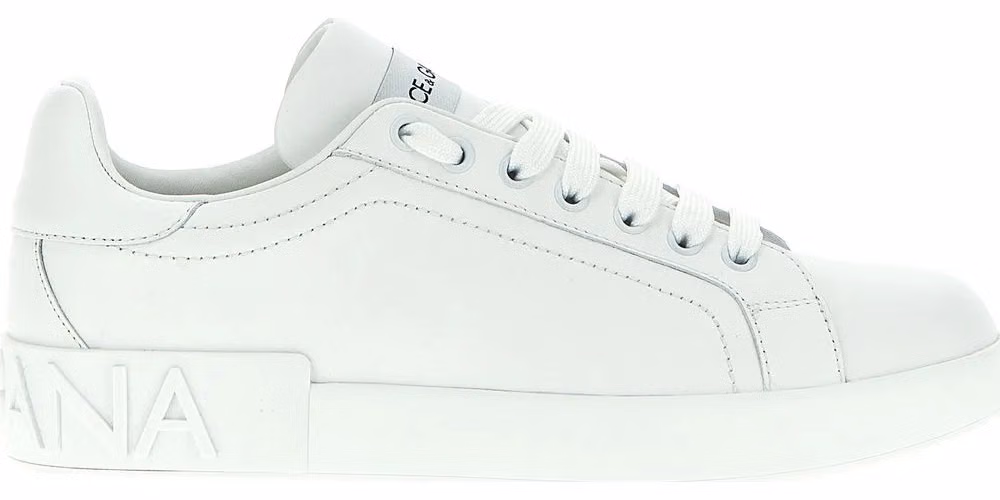 Dolce & Gabbana White Calfskin Low Top Sneakers