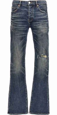 Blue Cotton Flared Jeans