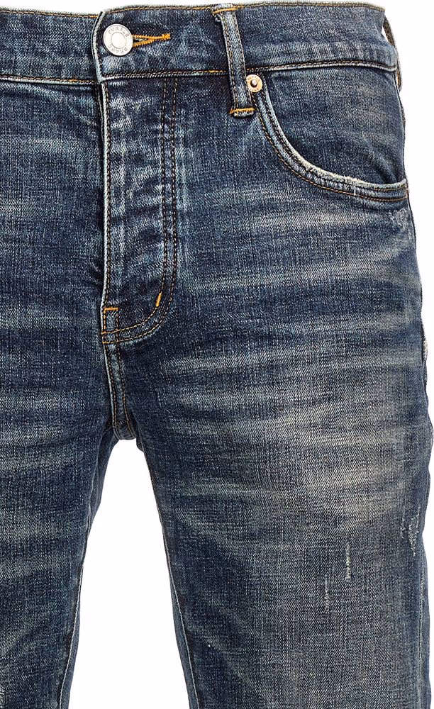 PURPLE Blue Cotton Flared Jeans