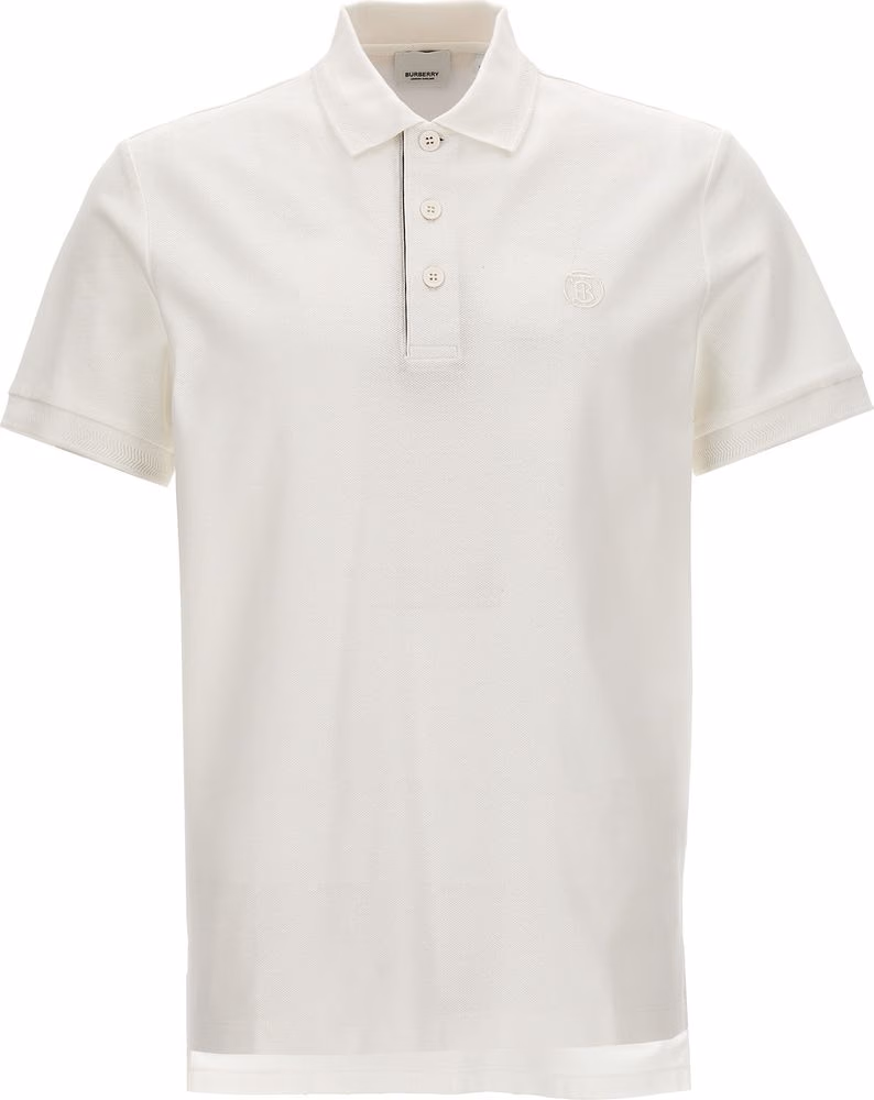 Burberry White Cotton Polo Shirt