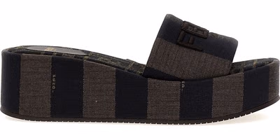 Brown Cotton Slides