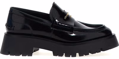 Black Cowhide Slip-On Loafers