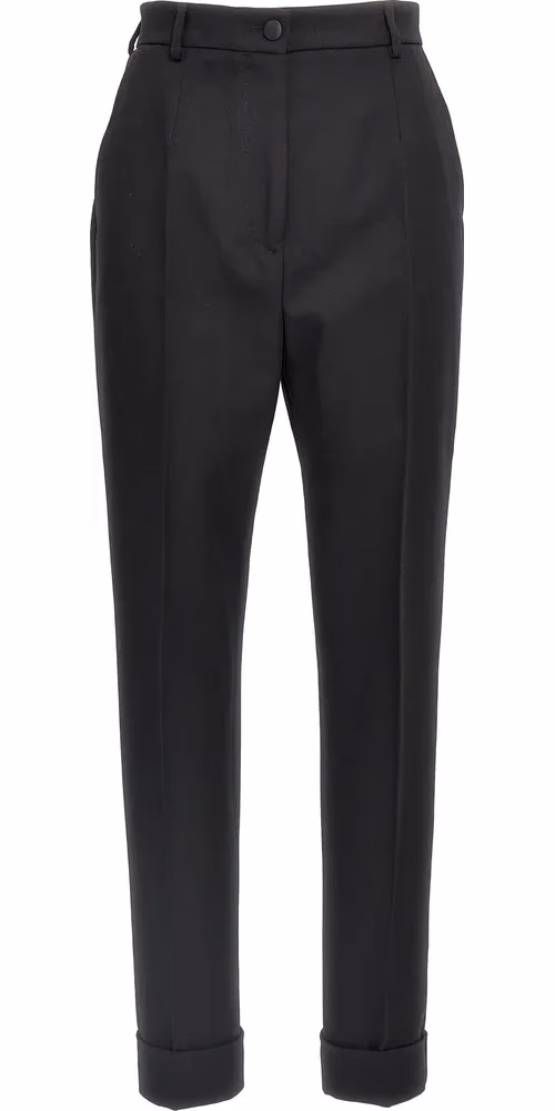 Dolce & Gabbana Black Virgin Wool Dress Pants