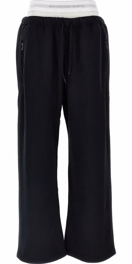 T BY ALEXANDER WANG Black Cotton Joggers (Workout Pants)