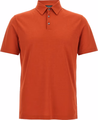 Orange Cotton Polo Shirt